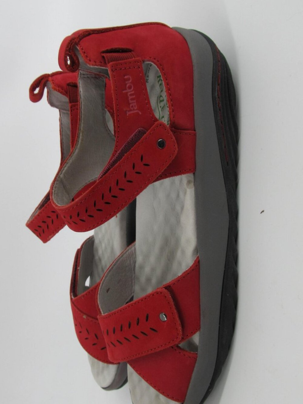 women's Jambu Sedona red Platform Wedge adjustable strap leather Sandals 7.5 M